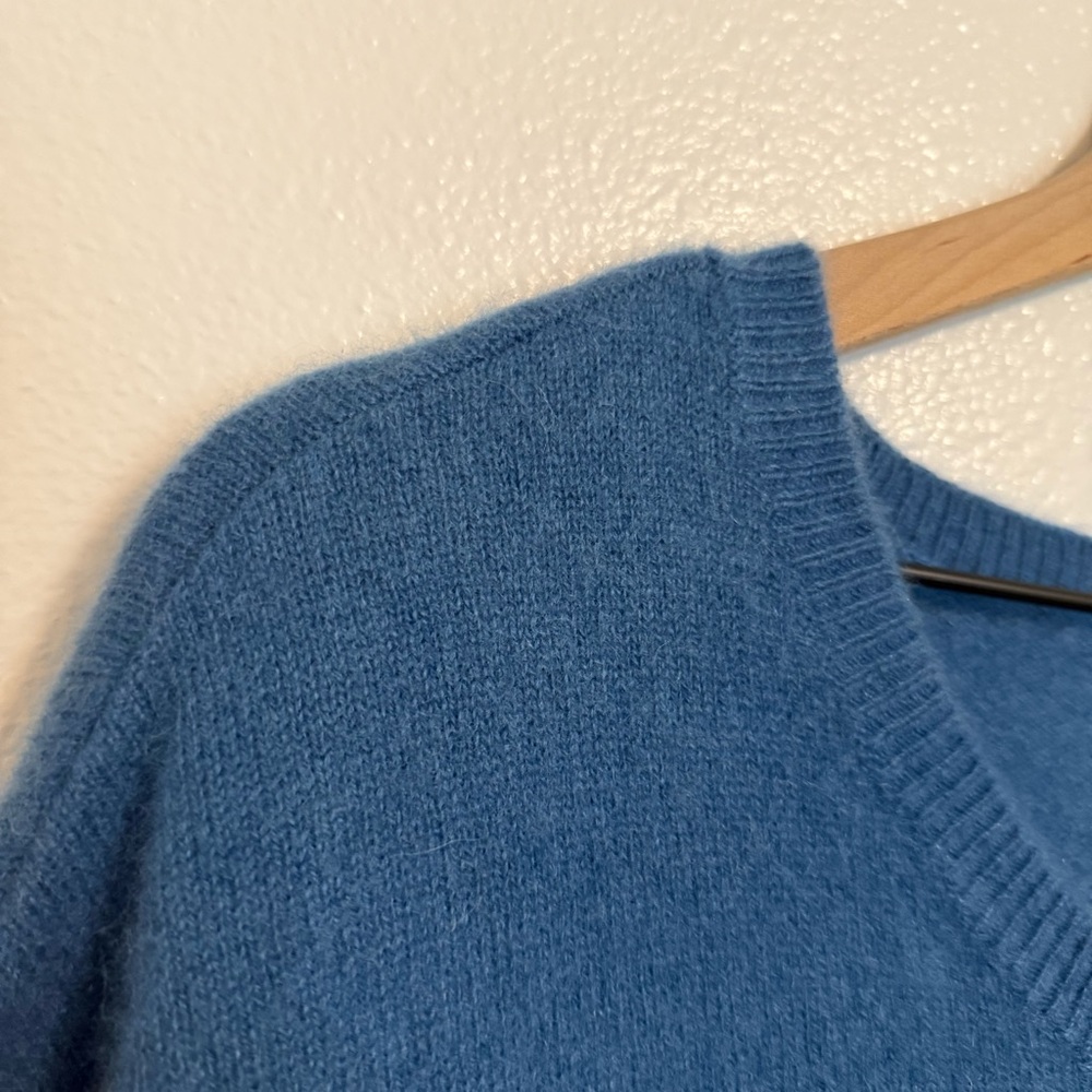 Soft Surroundings - Aisling Cashmere Blue Button Accent Long Sleeve Sweater - 1X - Picture 6 of 10